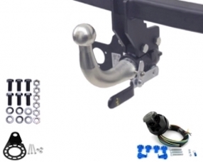 Opel CORSA Horizontal detachable Towbar incl. 7 pin universal wiring kit