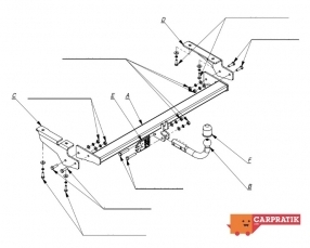 Attelage, attache-remorque pour CITROEN C5 de 2004 à 2008