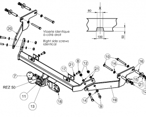 prix attelage caravanne standard Volkswagen TRANSPORTER T6